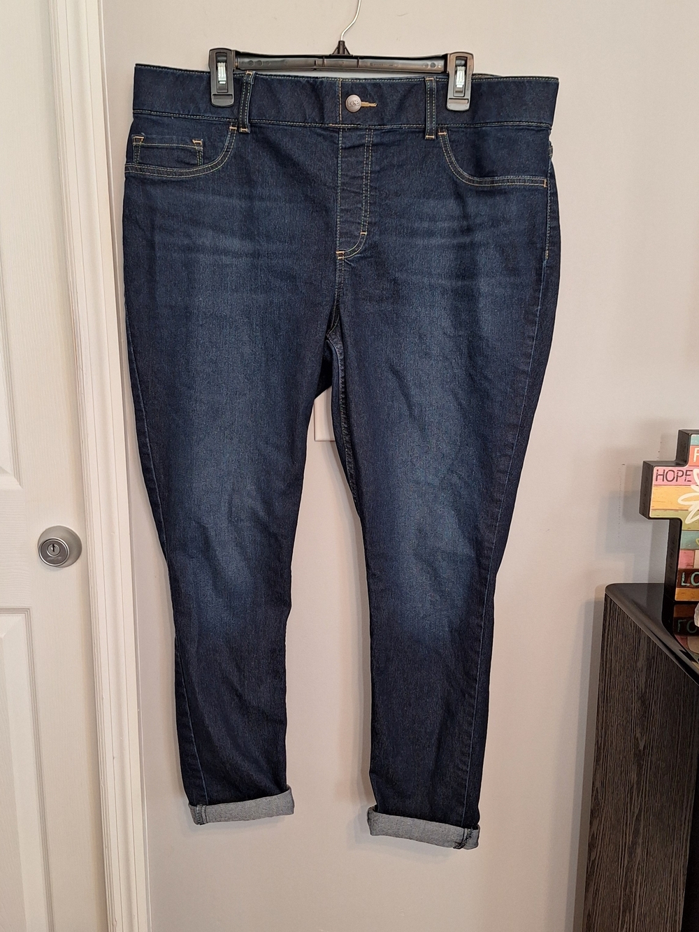 Lee Women's Dark Indigo Skinny Denim Jeans Jeggings Size XL